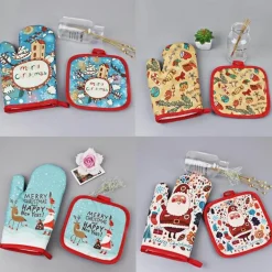 Hitzebeständige Ofenhandschuhe für Weihnachten – Backhandschuhe für die Feiertage