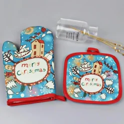 Hitzebeständige Ofenhandschuhe für Weihnachten – Backhandschuhe für die Feiertage