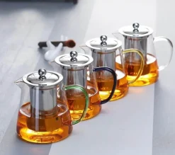 Hitzebeständige Teekanne aus Glas – 550 ml mit Sieb für Kaffee und Tee