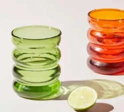 Hitzebeständiger Becher aus geriffeltem Glas – 250 ml Tasse für Tee, Kaffee und Saft