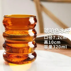 Hitzebeständiger Becher aus geriffeltem Glas – 250 ml Tasse für Tee, Kaffee und Saft