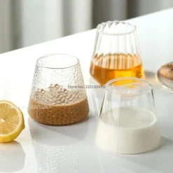 Hitzebeständiger gestreifter Glasbecher – Kreatives transparentes Trinkgeschirr