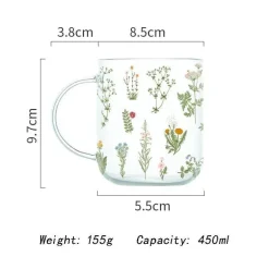 Hitzebeständiger Glasbecher mit großem Fassungsvermögen – süßes Design, perfektes Geschenk