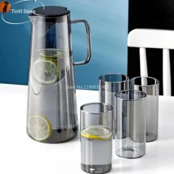 Hitzebeständiger Glaskrug - Großer Tee- und Saftkrug mit Henkel