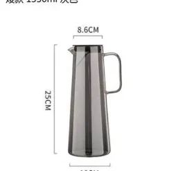 Hitzebeständiger Glaskrug - Großer Tee- und Saftkrug mit Henkel