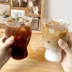 Hitzebeständiger Kaffeebecher aus Glas – Iced Latte Juice Cup