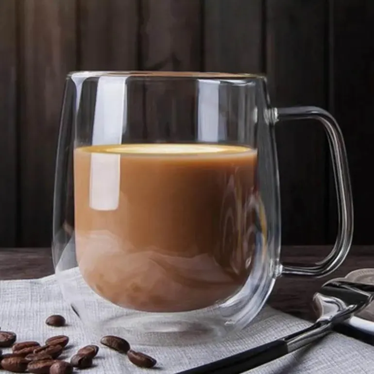 Hitzebeständiger Kaffeebecher aus Glas – langlebiger Bar-Trinkbecher