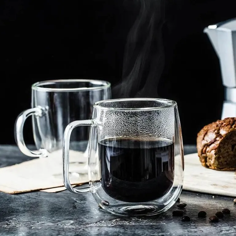 Hitzebeständiger Kaffeebecher aus Glas – langlebiger Bar-Trinkbecher