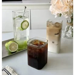 Hitzebeständiger Saftbecher aus Glas – 500 ml, transparentes Trinkgeschirr