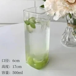 Hitzebeständiger Saftbecher aus Glas – 500 ml, transparentes Trinkgeschirr