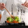 Hitzebeständiger Suppentopf aus transparentem Glas