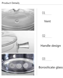Hitzebeständiger Suppentopf aus transparentem Glas