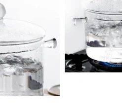 Hitzebeständiger Suppentopf aus transparentem Glas