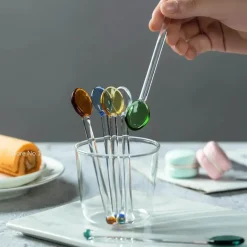 Hitzebeständiges Glaslöffel-Set – Kaffee-Dessert-Teelöffel