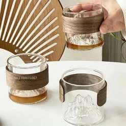 Hitzebeständiges Guanshan-Kaffeetassen-Set im Vintage-Stil – elegantes Trinkgeschirr aus Glas