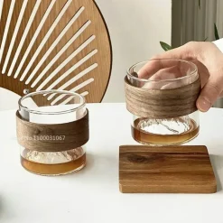 Hitzebeständiges Guanshan-Kaffeetassen-Set im Vintage-Stil – elegantes Trinkgeschirr aus Glas