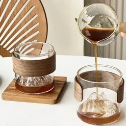 Hitzebeständiges Guanshan-Kaffeetassen-Set im Vintage-Stil – elegantes Trinkgeschirr aus Glas