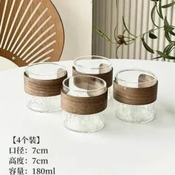 Hitzebeständiges Guanshan-Kaffeetassen-Set im Vintage-Stil – elegantes Trinkgeschirr aus Glas