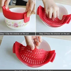 Hitzebeständiges Topfsieb aus Silikon – Abtropfwerkzeug für die Küche