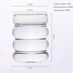 Hitzebeständiges Wellenglas-Tassenset – perfekt für Tee, Kaffee, Saft und Milch