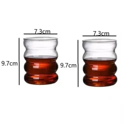 Hitzebeständiges Wellenglas-Tassenset – perfekt für Tee, Kaffee, Saft und Milch