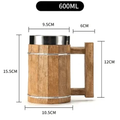 Holzbecher im Wikinger-Stil – Rustikales nordisches 3D-Trinkgeschirr