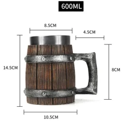 Holzbecher im Wikinger-Stil – Rustikales nordisches 3D-Trinkgeschirr