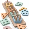 Holzspielzeug zum Sortieren und Stapeln, Lernpuzzle für Formen und Farben