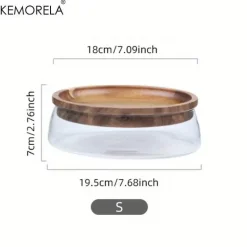 Holztablett-Set mit doppelschichtigen Glasbehältern – stilvolle Süßigkeitenaufbewahrung