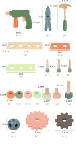 Holzwerkzeug-Spielset – Pädagogisches Werkstatt-Spielset für Kinder