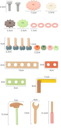 Holzwerkzeug-Spielset – Pädagogisches Werkstatt-Spielset für Kinder