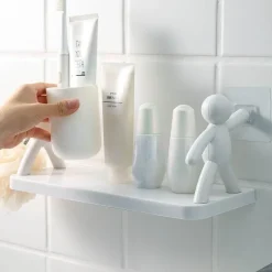 Human Figure Wall Shelf - Punch-Free Bathroom Organizer