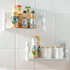 Human Figure Wall Shelf - Punch-Free Bathroom Organizer