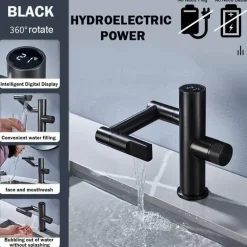 Hydroelektrischer Wasserfallhahn – Modernes rotierendes Design
