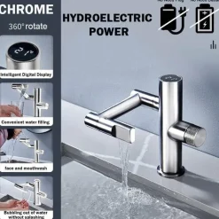 Hydroelektrischer Wasserfallhahn – Modernes rotierendes Design