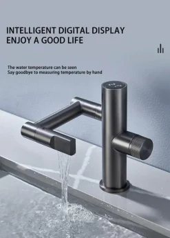 Hydroelektrischer Wasserfallhahn – Modernes rotierendes Design