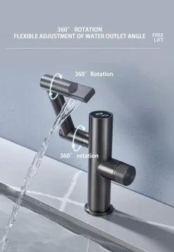 Hydroelektrischer Wasserfallhahn – Modernes rotierendes Design