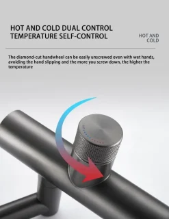 Hydroelektrischer Wasserfallhahn – Modernes rotierendes Design