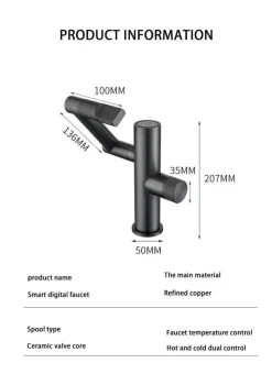 Hydroelektrischer Wasserfallhahn – Modernes rotierendes Design