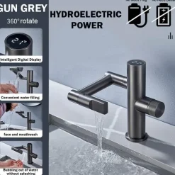 Hydroelektrischer Wasserfallhahn – Modernes rotierendes Design