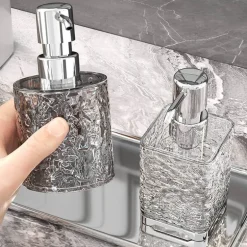 Ice Pattern Soap Dispenser - Decorative Bathroom Accessory