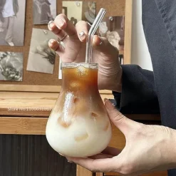 Iced Latte Glas Kaffeetasse - Klarer Saftbecher