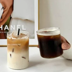Iced Latte Glas Kaffeetasse - Klarer Saftbecher