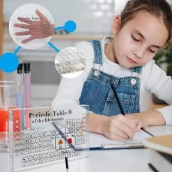 Im Dunkeln leuchtendes Nachtlicht mit Periodensystem – Wissenschaftsdekor für Kinder