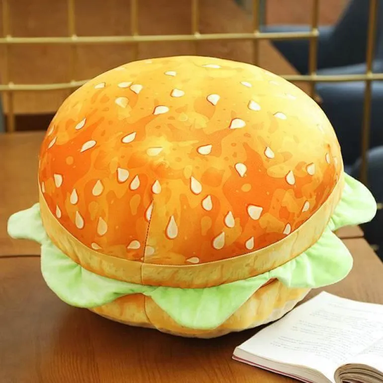 2-in-1 Hamburger Kissen Sitzkissen - Bequemes multifunktionales Stuhlzubehör