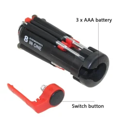 8-in-1 LED-Schraubendreher-Set – Faltbares Multifunktionswerkzeug