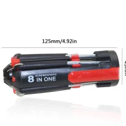 8-in-1 LED-Schraubendreher-Set – Faltbares Multifunktionswerkzeug