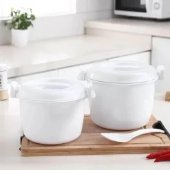 6-in-1 Mikrowellen-Kochtopf - Dampfgarer für Reis, Nudeln, Suppe, Gemüse