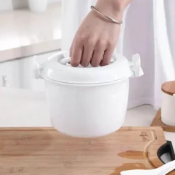 6-in-1 Mikrowellen-Kochtopf - Dampfgarer für Reis, Nudeln, Suppe, Gemüse