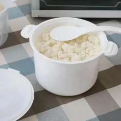 6-in-1 Mikrowellen-Kochtopf - Dampfgarer für Reis, Nudeln, Suppe, Gemüse